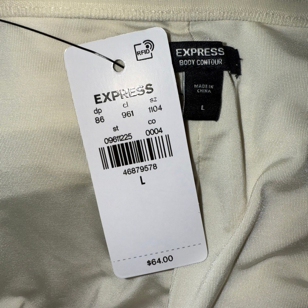 EXPRESS Floral L/S On/Off Shoulder‎ Ruched Body Contour Top NWT $64 Large - Picture 8 of 8